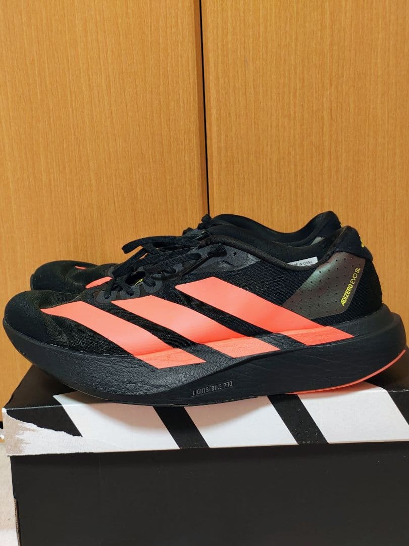 アディダスアディゼロ ADIZERO EVO SL 27.0cm 黒✕赤