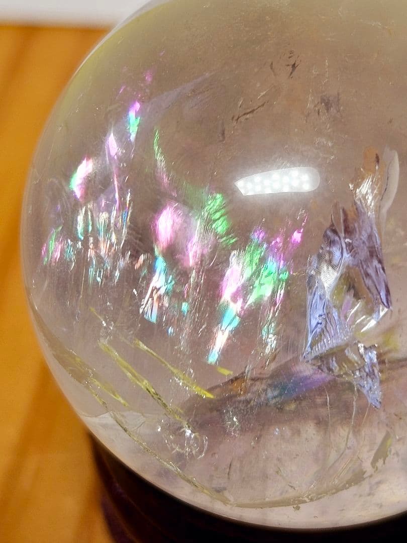 約80g‼️虹入り‼️レムリアン水晶 丸玉