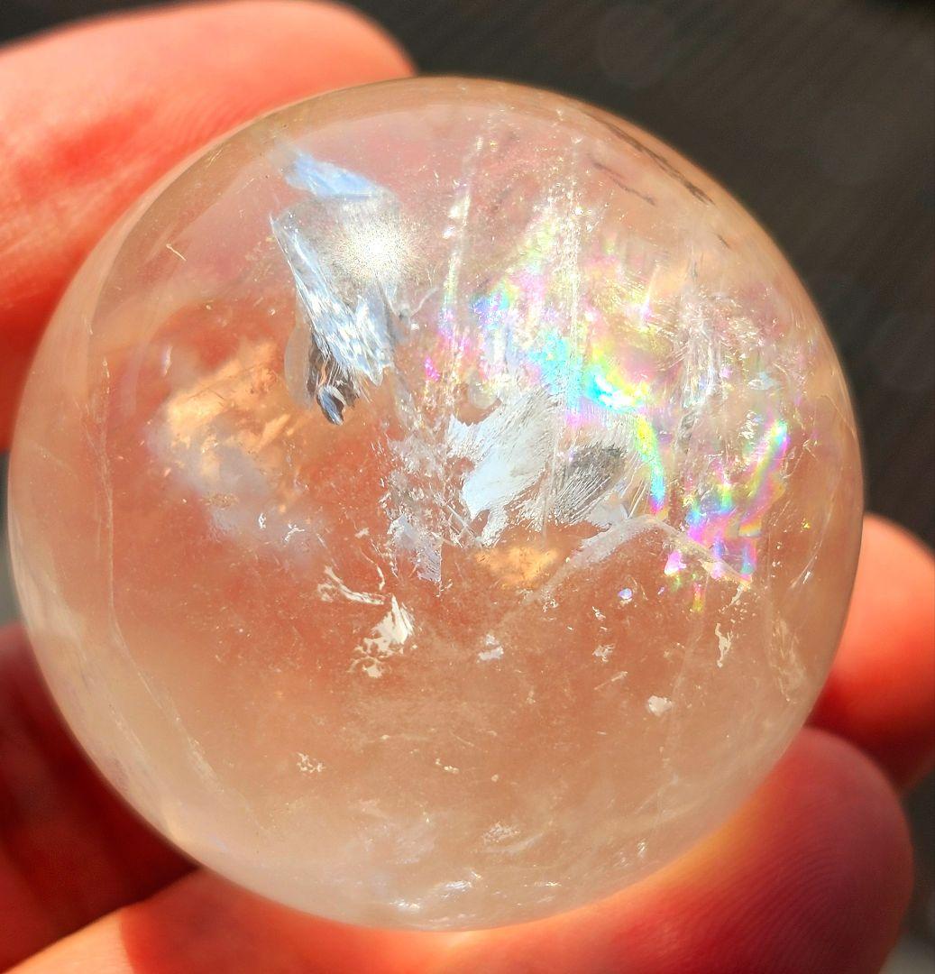 約80g‼️虹入り‼️レムリアン水晶 丸玉