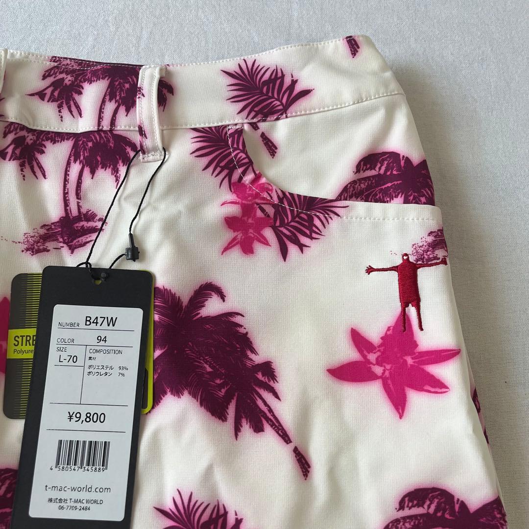 T-MAC ストレッチスカート B47W L-70 ホワイト/ピンク