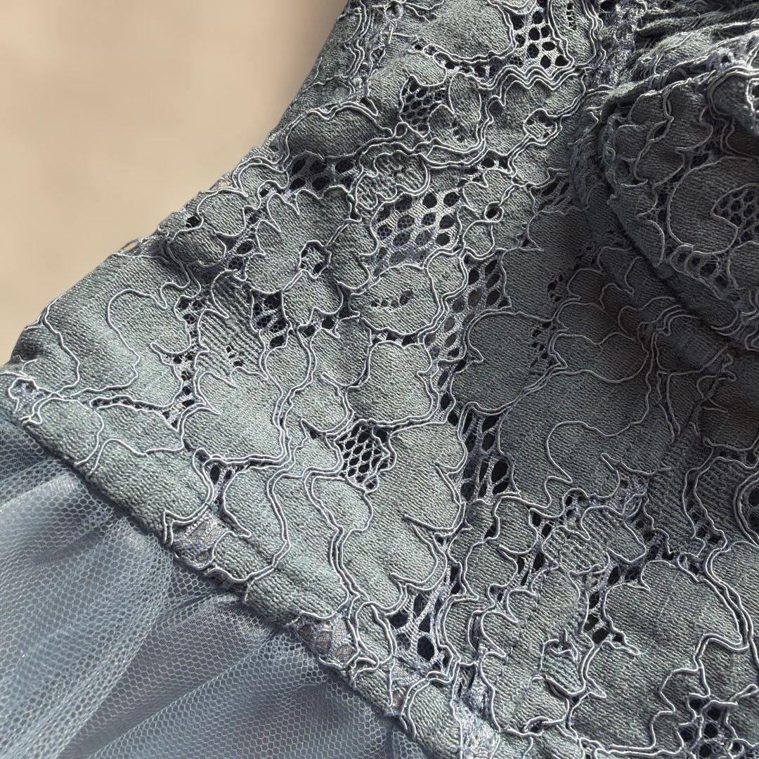 LA BELLE ETUDE 総レースペプラムビスチェ　ブルー