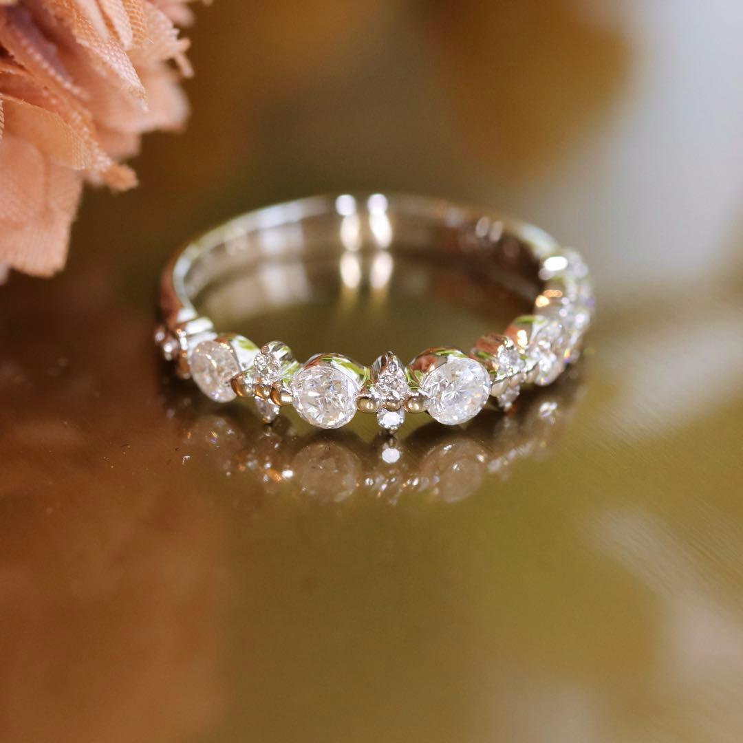 pt900ダイヤモンドリング　ハーフエタニティリング 計0.6ct