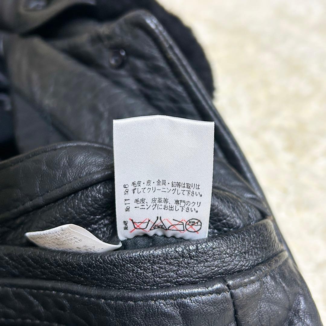 希少✨ ロートレアモン ムートンコート ボア 毛皮 ランチコート 本革 ブラック