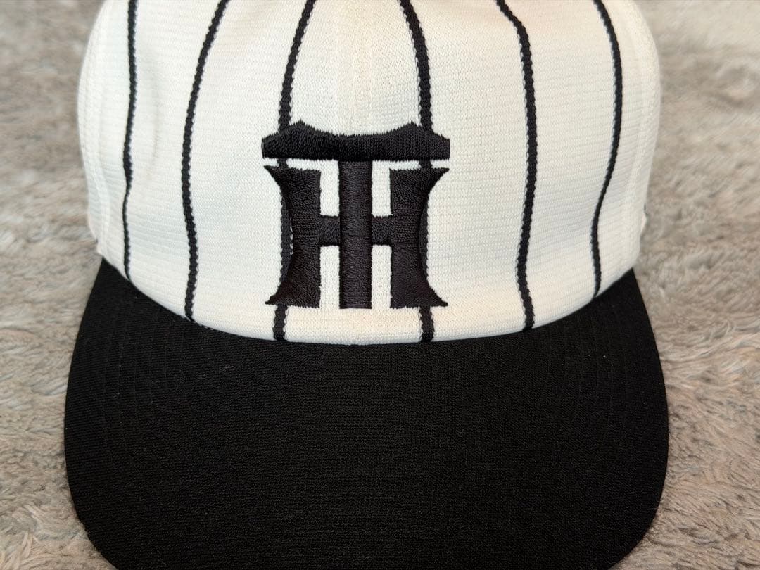 希少　阪神タイガース 縦縞キャップ 昭和レトロ 田口帽子 日本製 Lサイズ