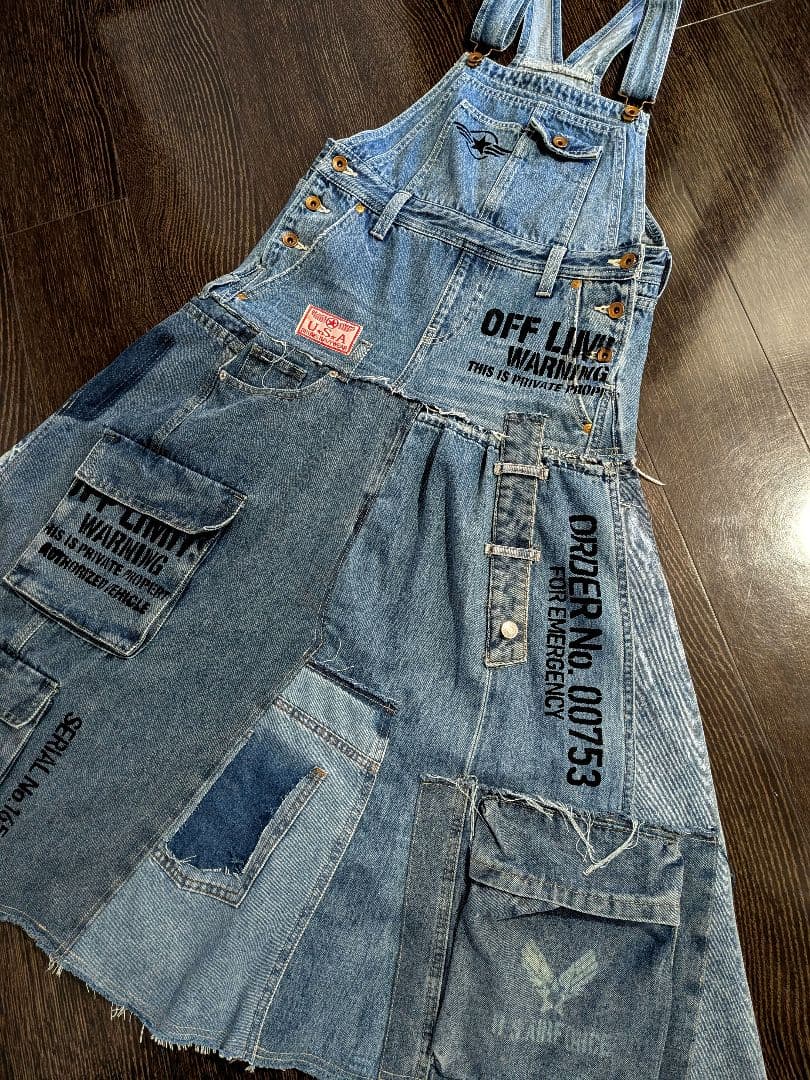 ★ミリタリー カーゴ ポケット 男前 サロペットスカート★