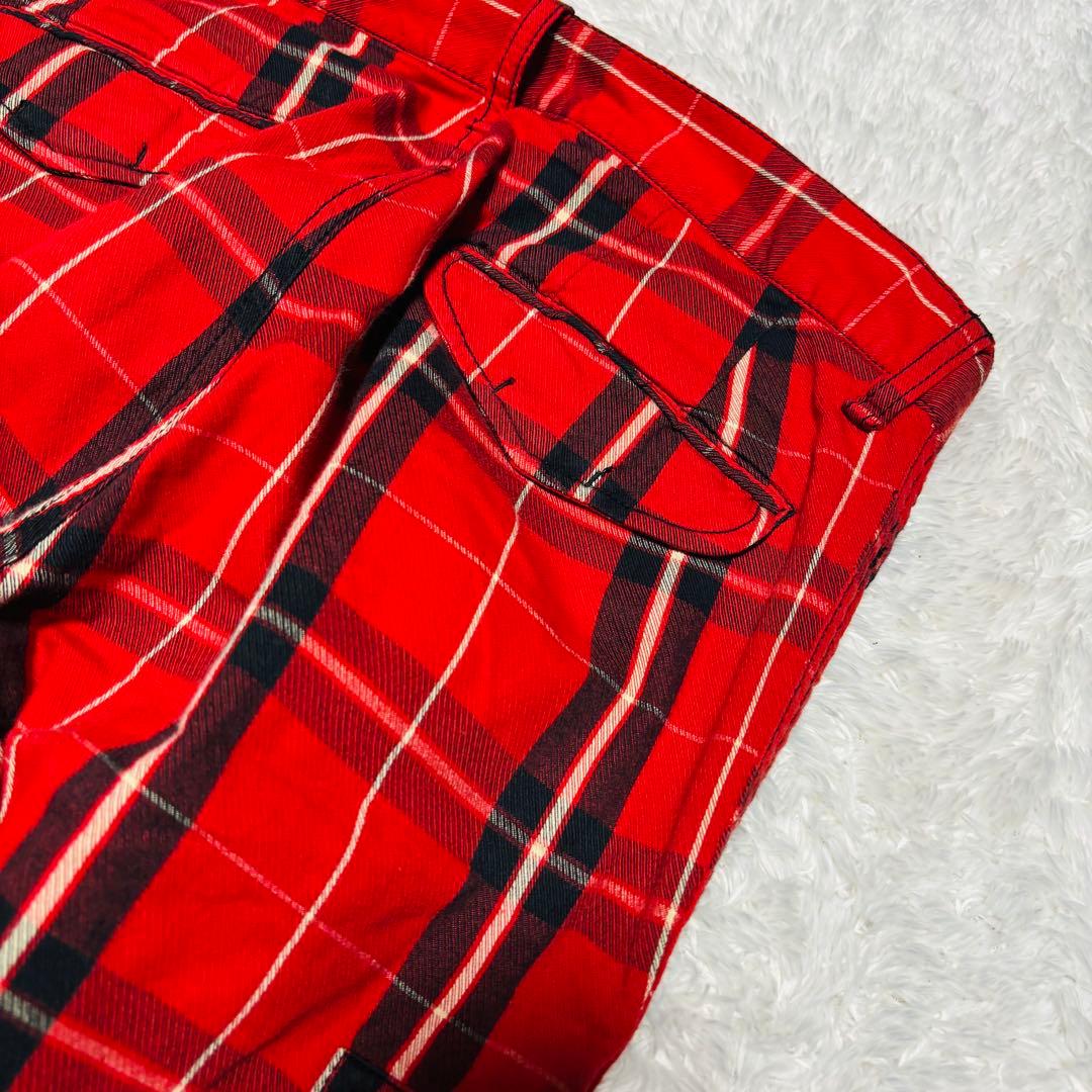 y2k 00s Double Edge フレア パンツ ボンテージ パンツ L