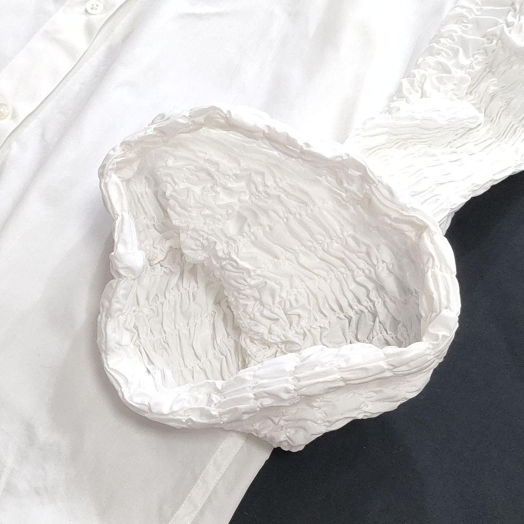 美品✨ドリスヴァンノッテン　シャーリングスリーブシャツワンピース　マキシ丈　白