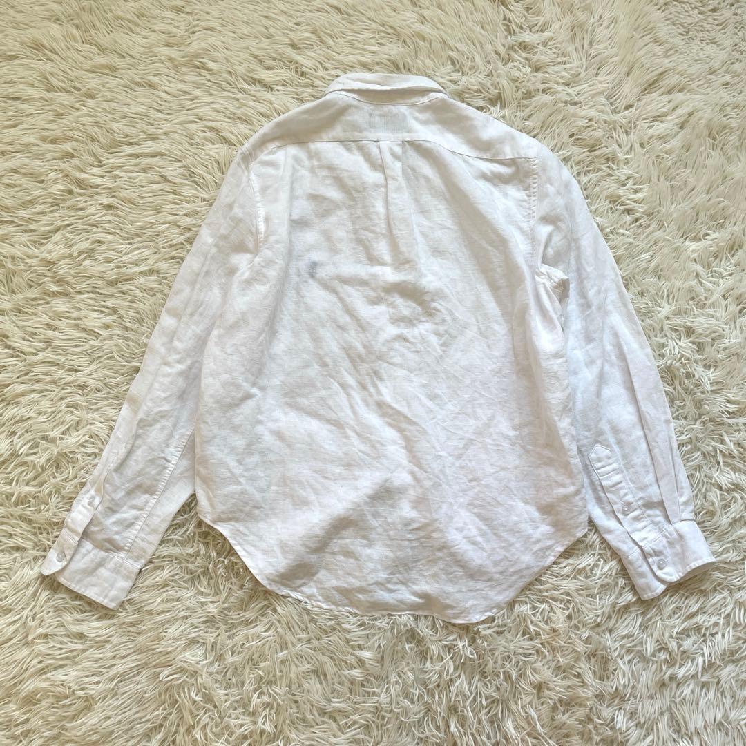 ポロラルフローレン 現行 ホワイト ポニー リネンシャツ Mサイズ