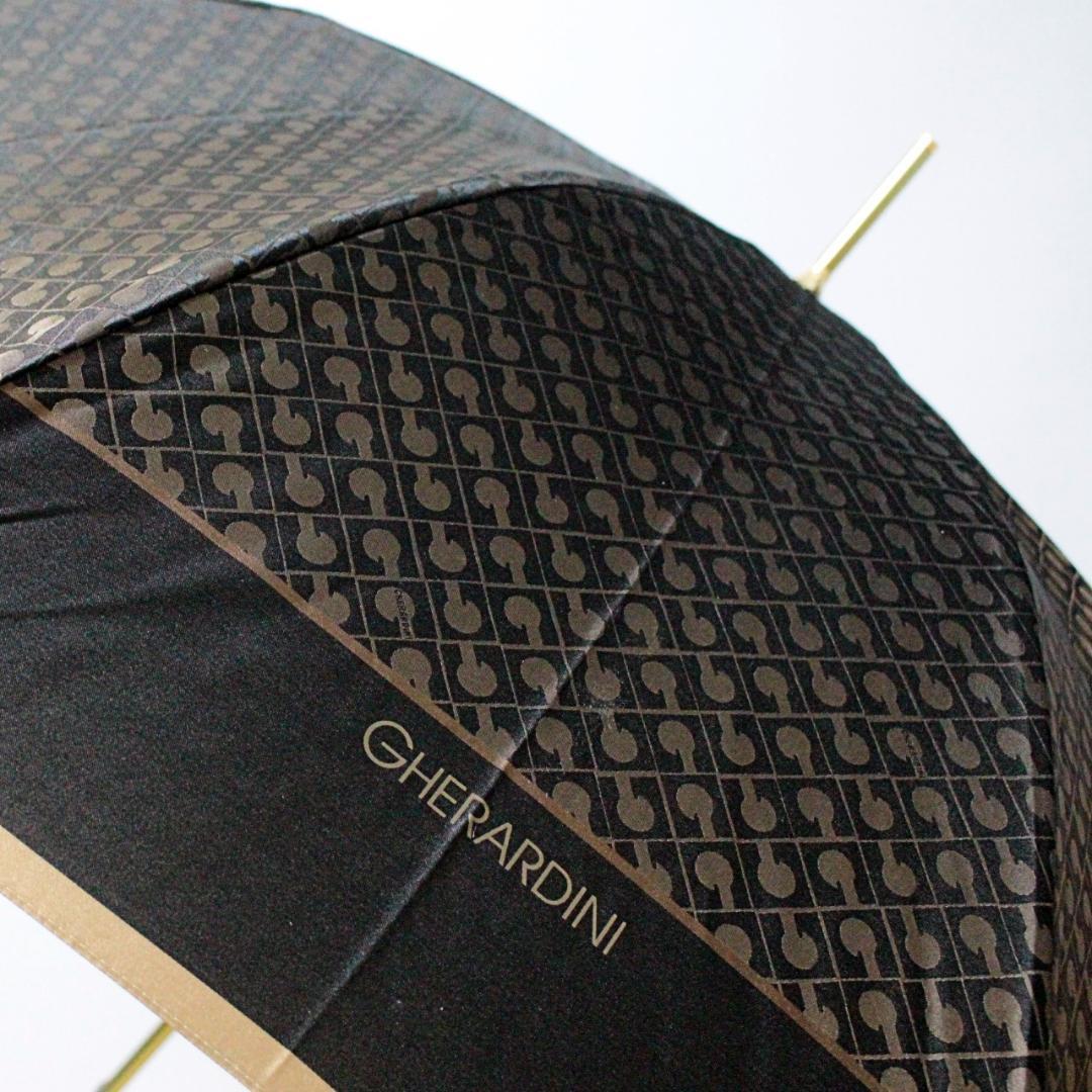 新品 ゲラルディーニ 「G」モノグラムロゴジャカード 長傘 雨傘 黒系