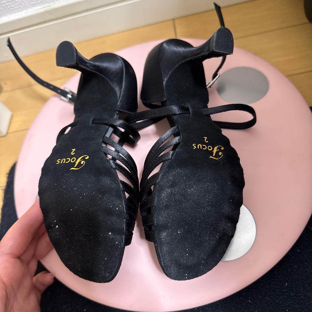 focusブラック社交ダンスシューズ