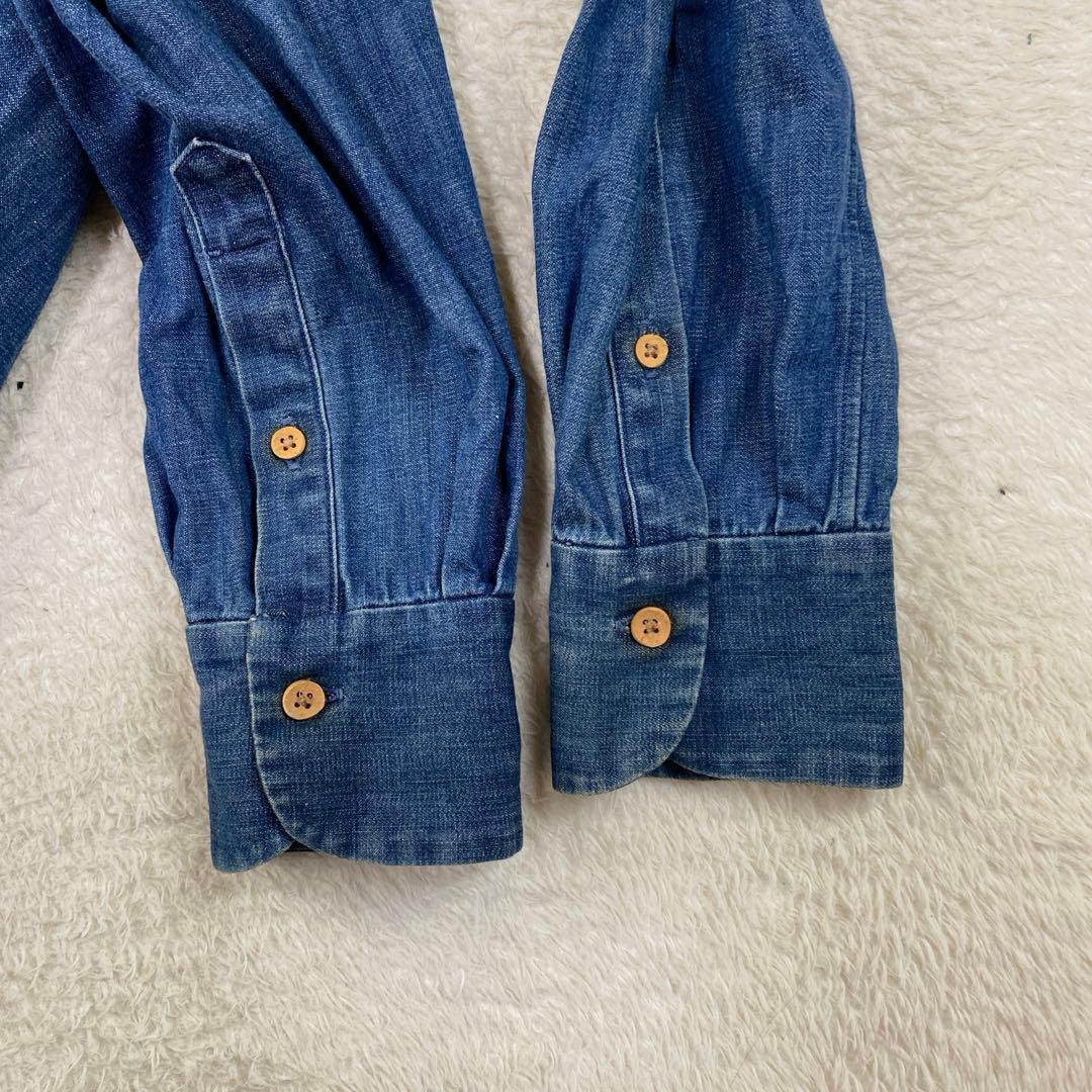 美品♡ 45R デニムシャツワンピース 2way 羽織 インディゴ 3