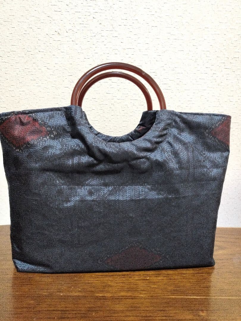 1922　着物リメイク☆大島紬Aラインロングワンピース+ガウチョ＆バックストール