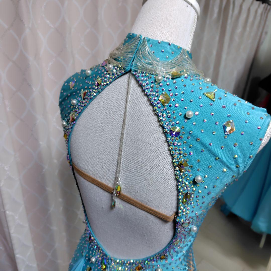 に*ん様 社交ダンス　水色ドレス　セミオーダードレス