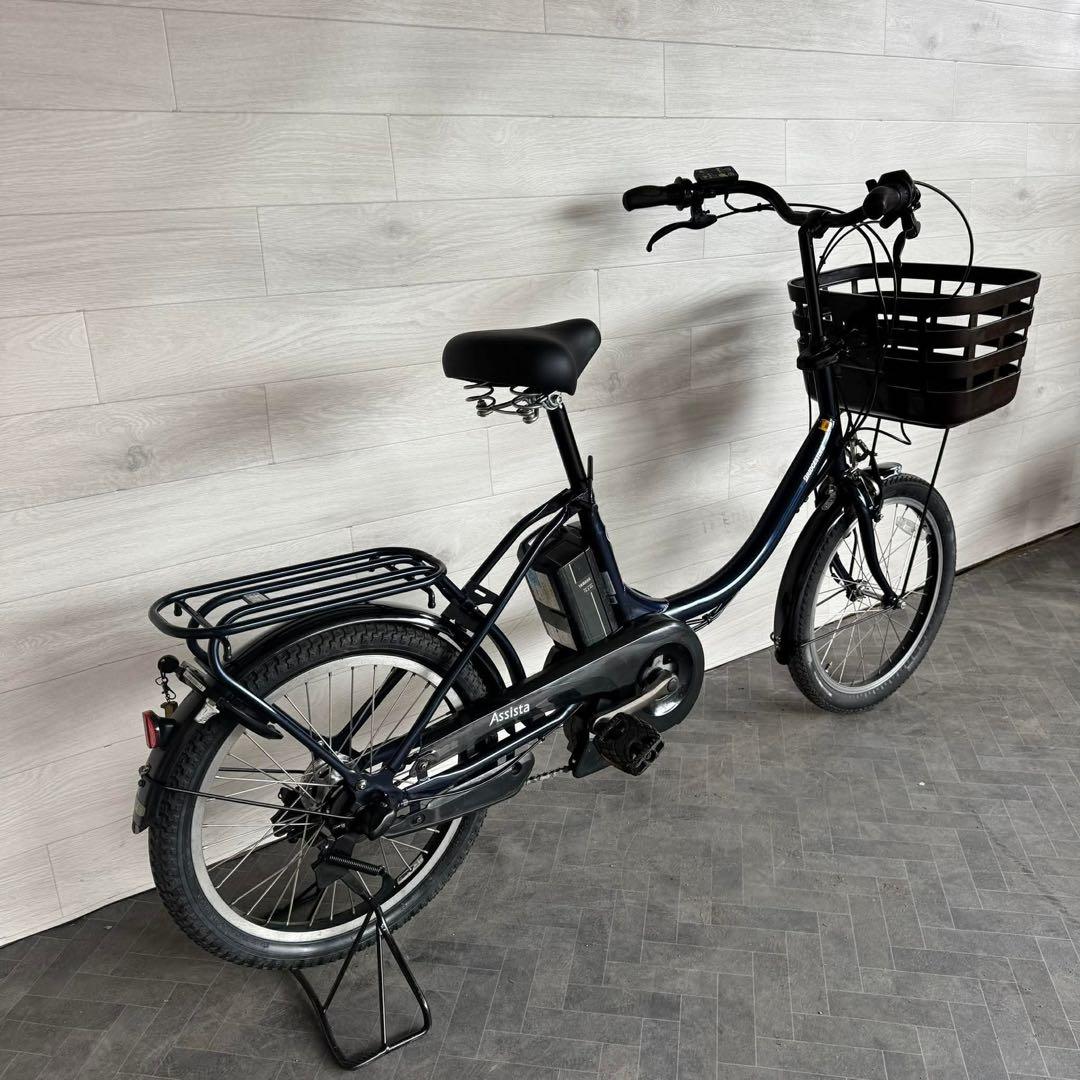 電動アシスト自転車 ダークブルー 前部バスケット付き