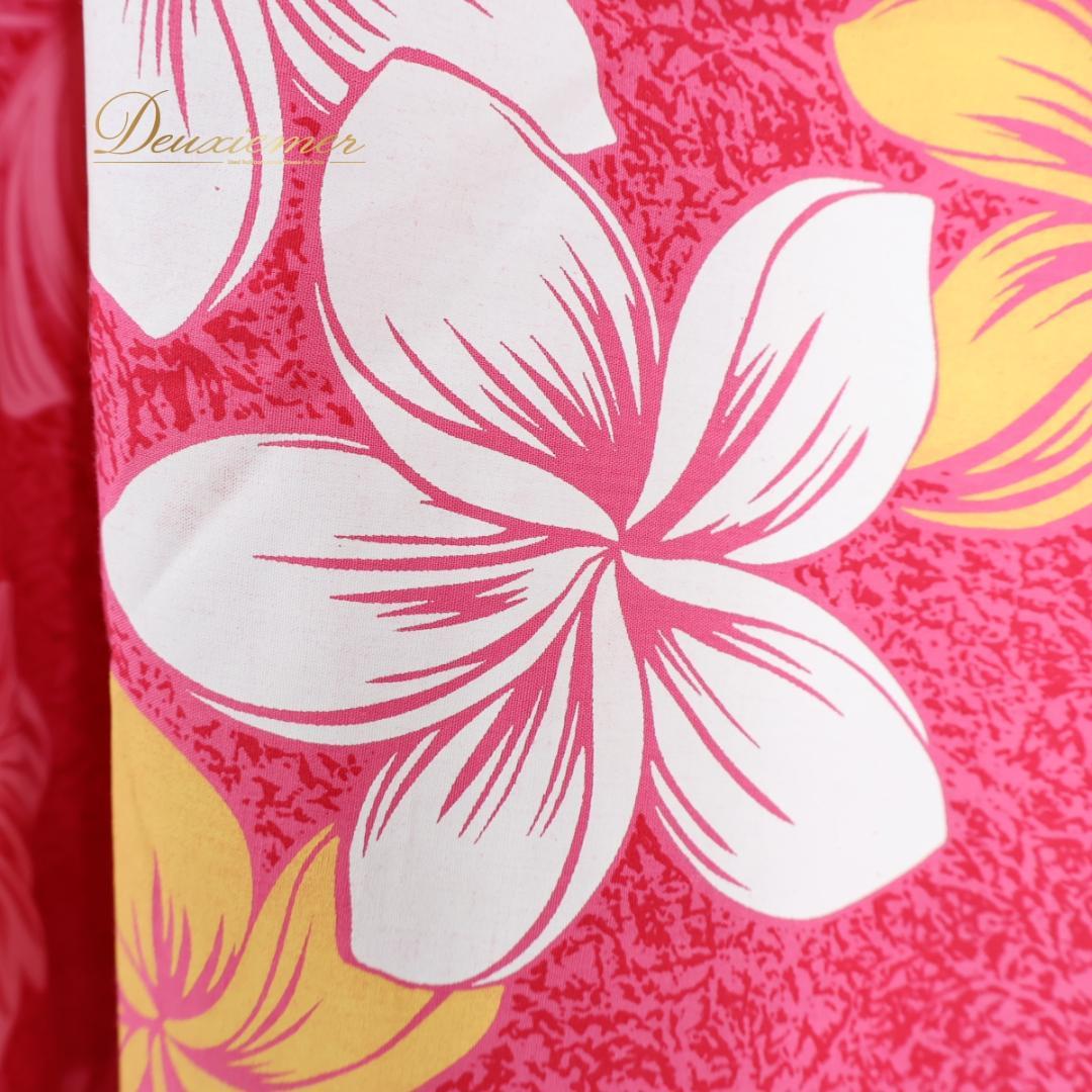 【フラダンス衣装】ピンク ワンピース ドレス 白 黄 プルメリア柄 花柄 キャミ