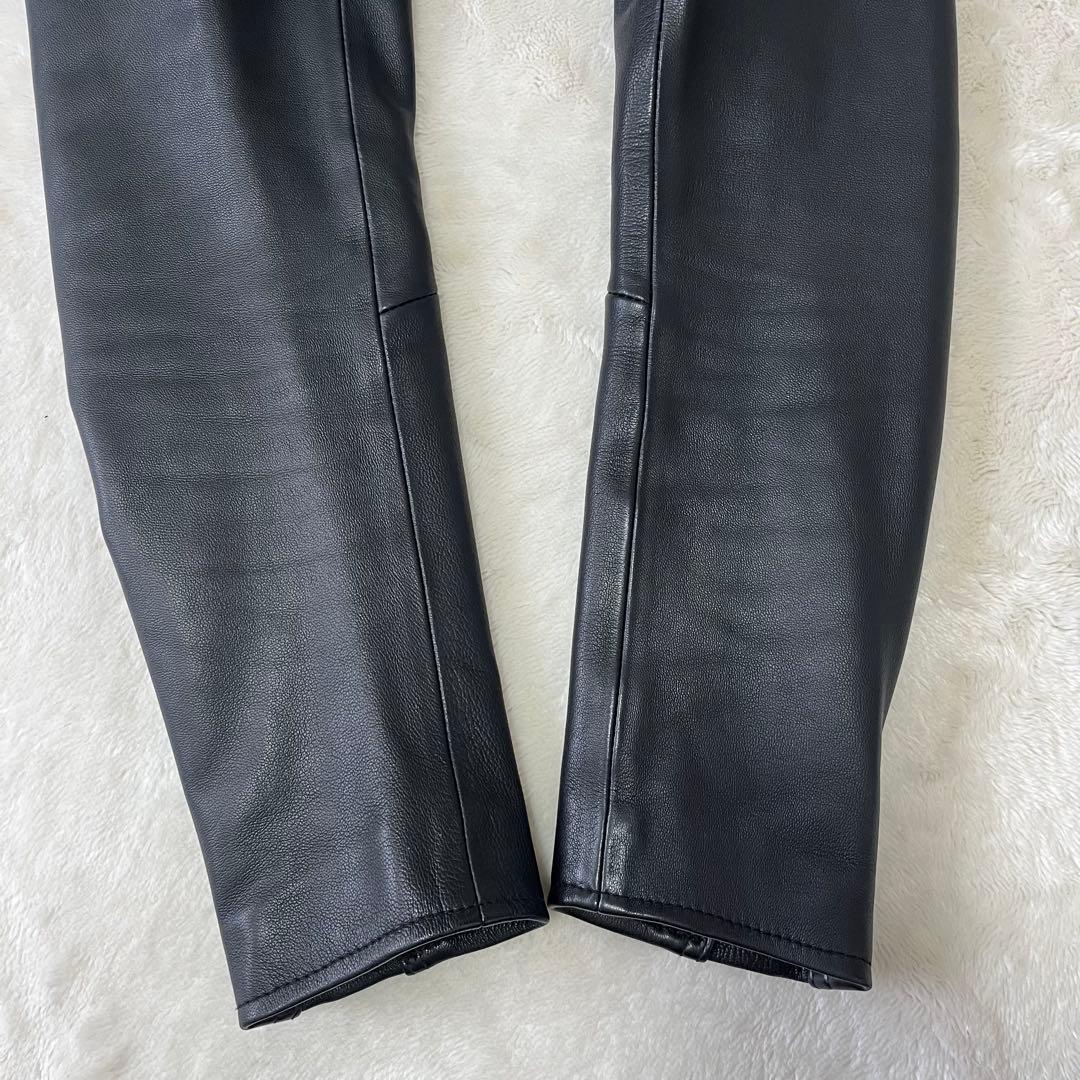 極美品✨エディフィス　ラムレザー　羊革　シングルライダース　M　黒　ダブルジップ