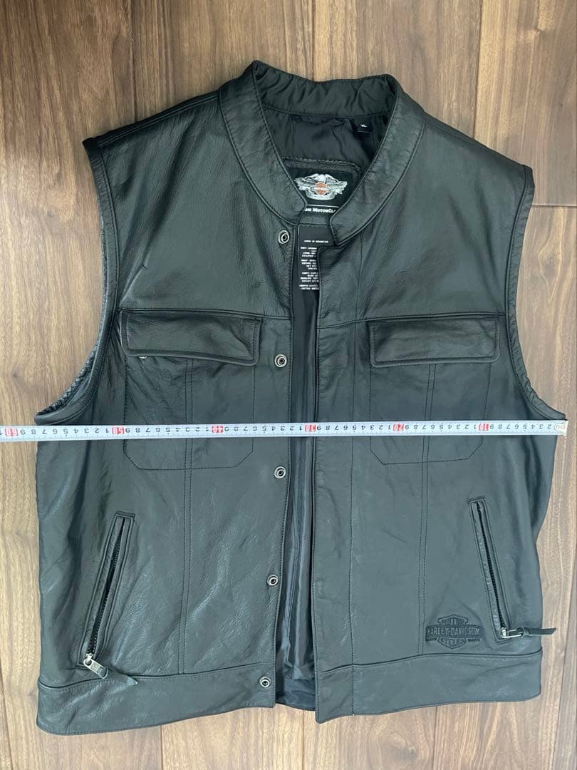 ジ*君様 HARLEY-DAVIDSON レザーベスト XL 本革 ブラックハー