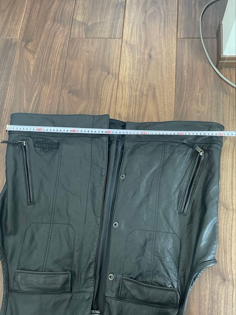 ジ*君様 HARLEY-DAVIDSON レザーベスト XL 本革 ブラックハー