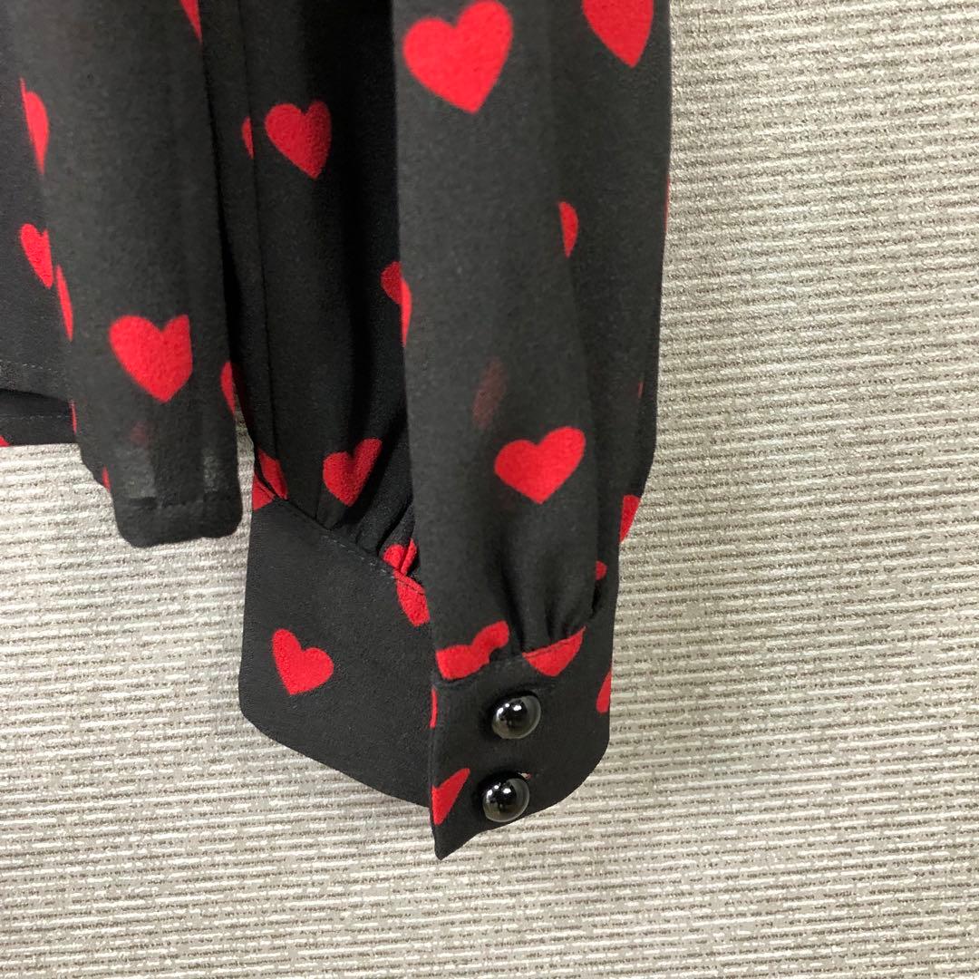 LOULOU WILLOUGHBY プチハートプリントブラウス 2 ブラック