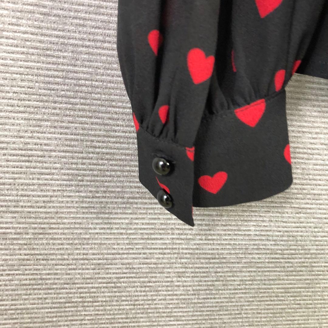 LOULOU WILLOUGHBY プチハートプリントブラウス 2 ブラック