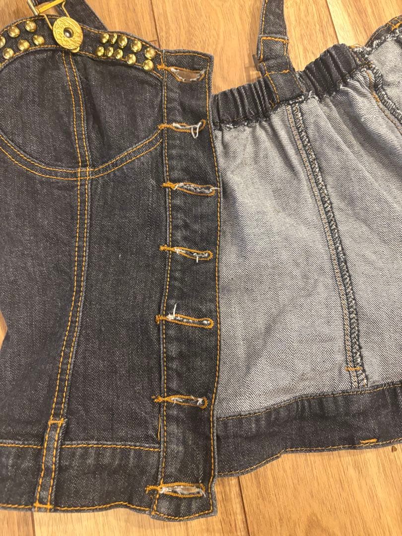 d.i.a デニムスタッズビスチェ ブラック フリーサイズ