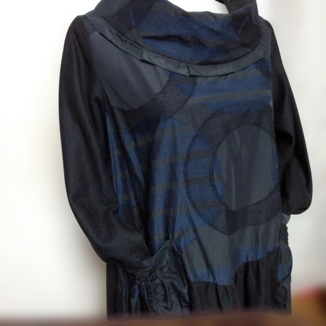 ジェニーギャルソン タフタ切替ワンピース (黒・紺)