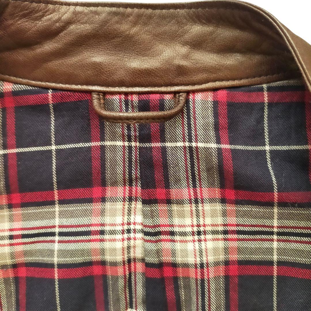 【山羊革】Mitsumine 山羊革ゴートレザージャケット L 茶