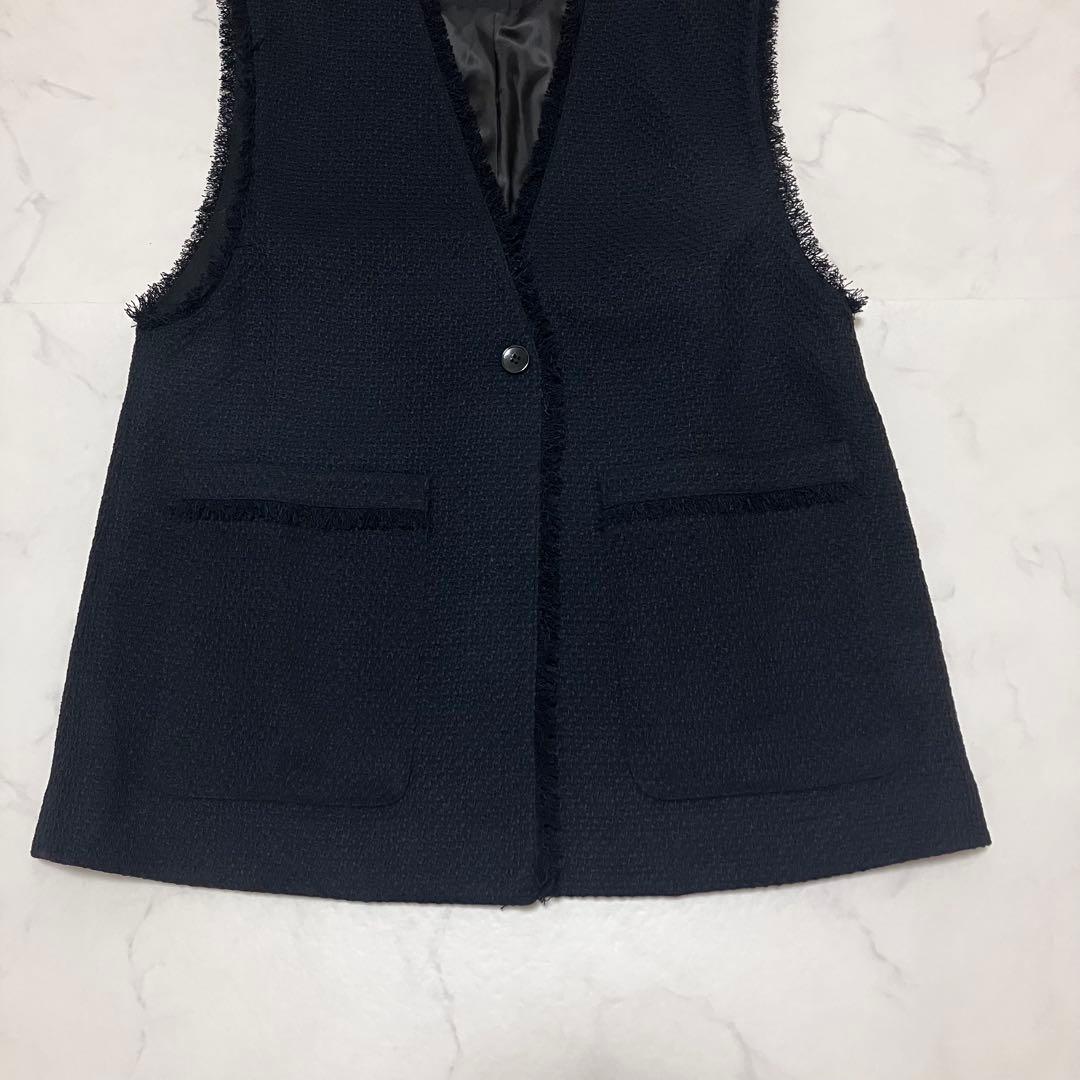 極美品　BARNYARDSTORM MIXツイードベスト　ネイビー　セレモニー