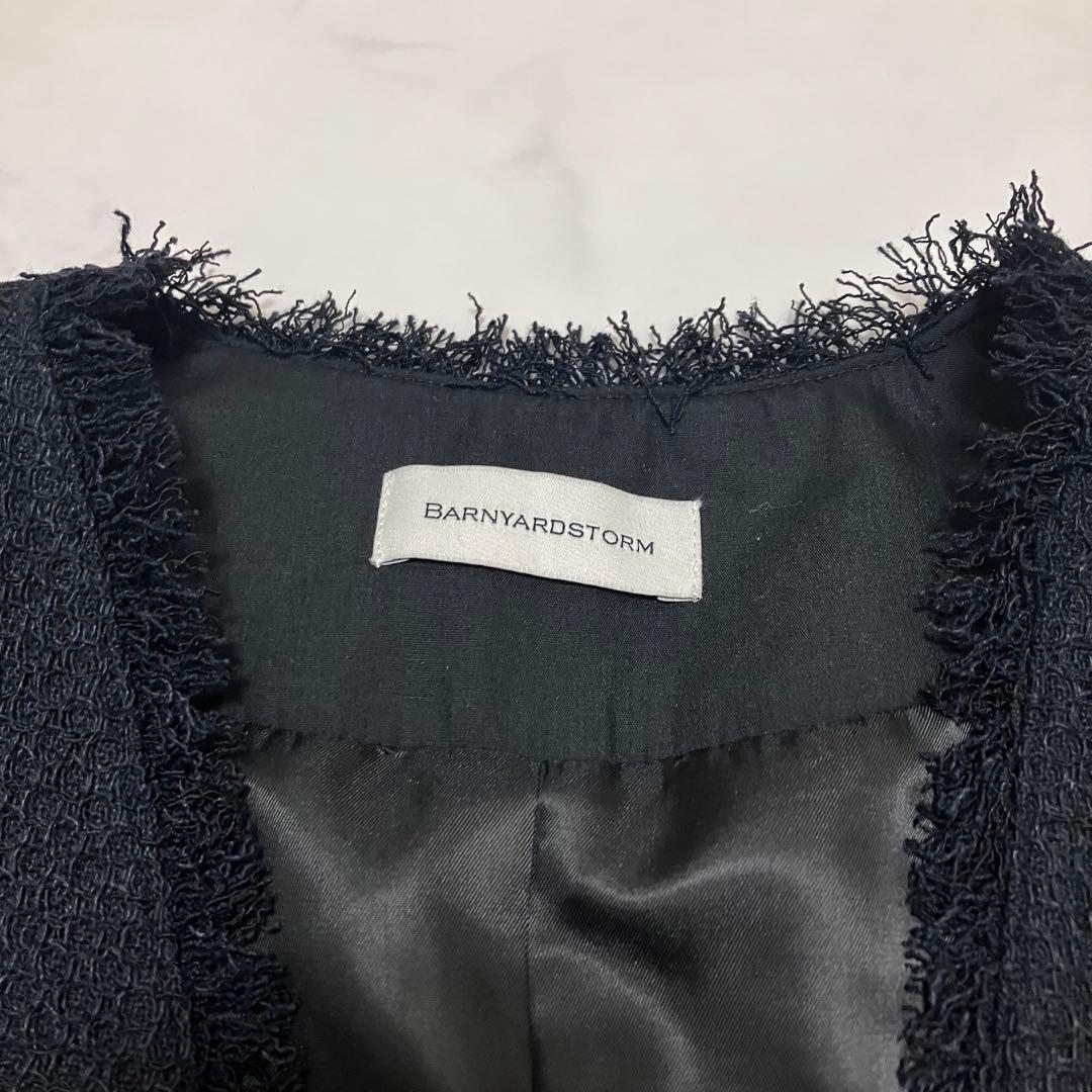 極美品　BARNYARDSTORM MIXツイードベスト　ネイビー　セレモニー