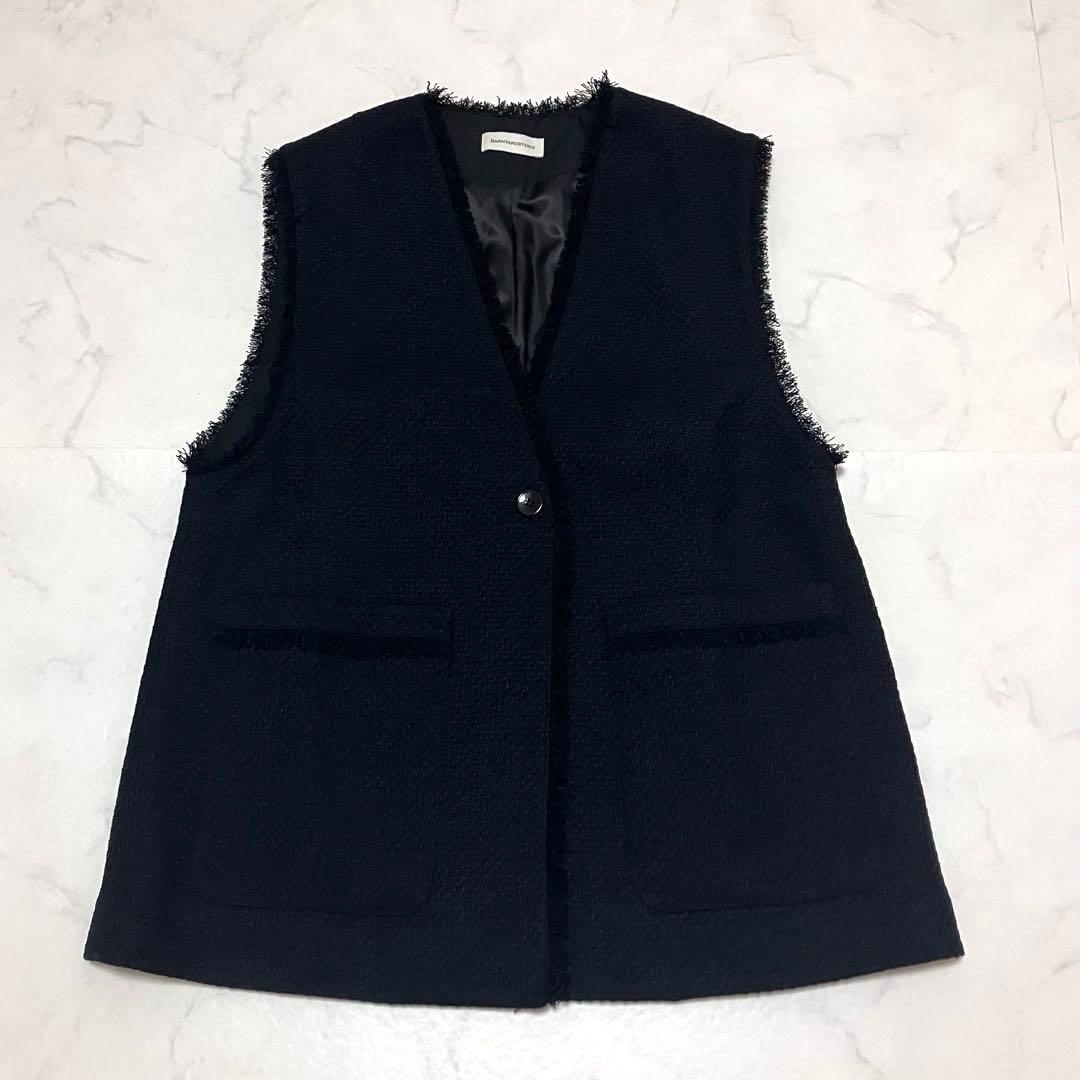極美品　BARNYARDSTORM MIXツイードベスト　ネイビー　セレモニー