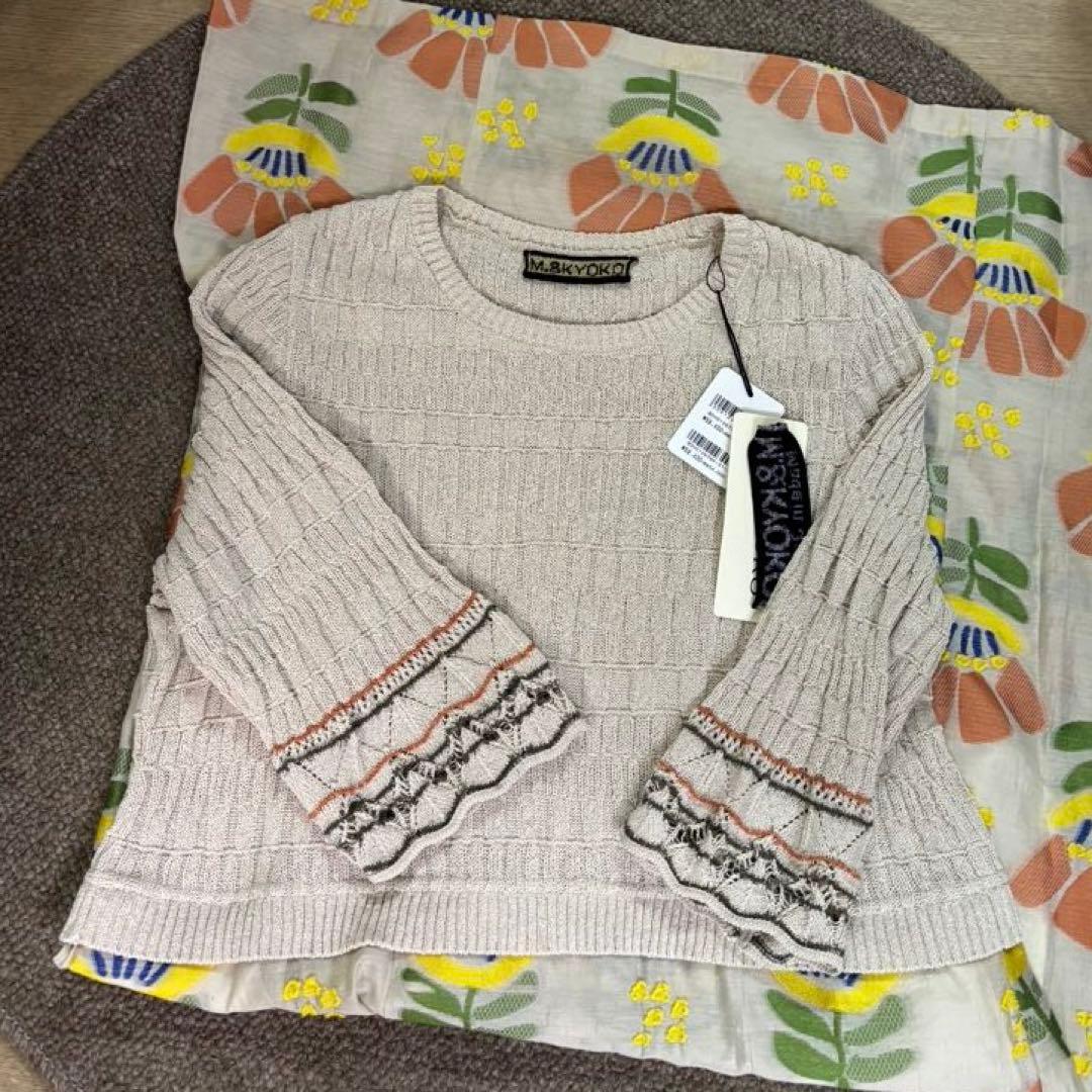 ☆新品☆ M.＆KYOKO フラワーモチーフ柄 切り替えデザインワンピース