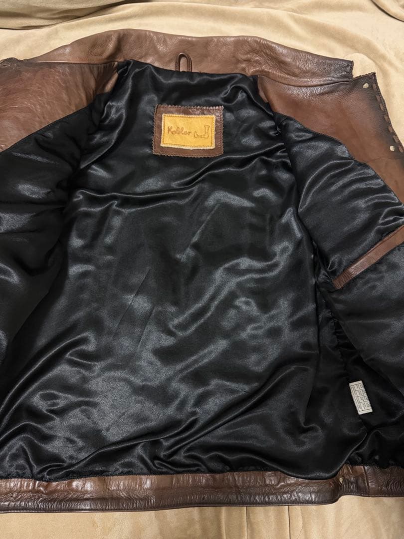 未使用近 Kollor vintage 牛革　レザーGジャン レザージャケット