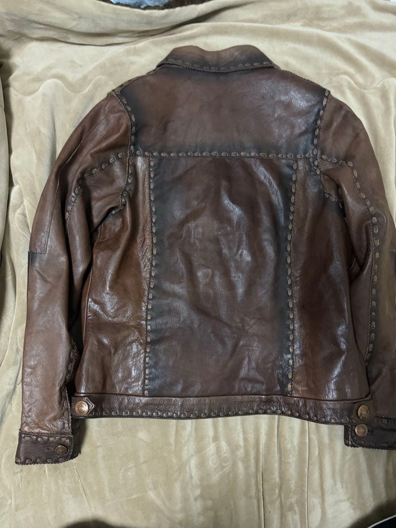 未使用近 Kollor vintage 牛革　レザーGジャン レザージャケット