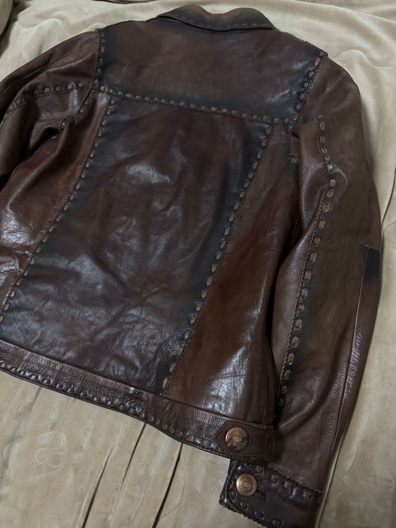 未使用近 Kollor vintage 牛革　レザーGジャン レザージャケット