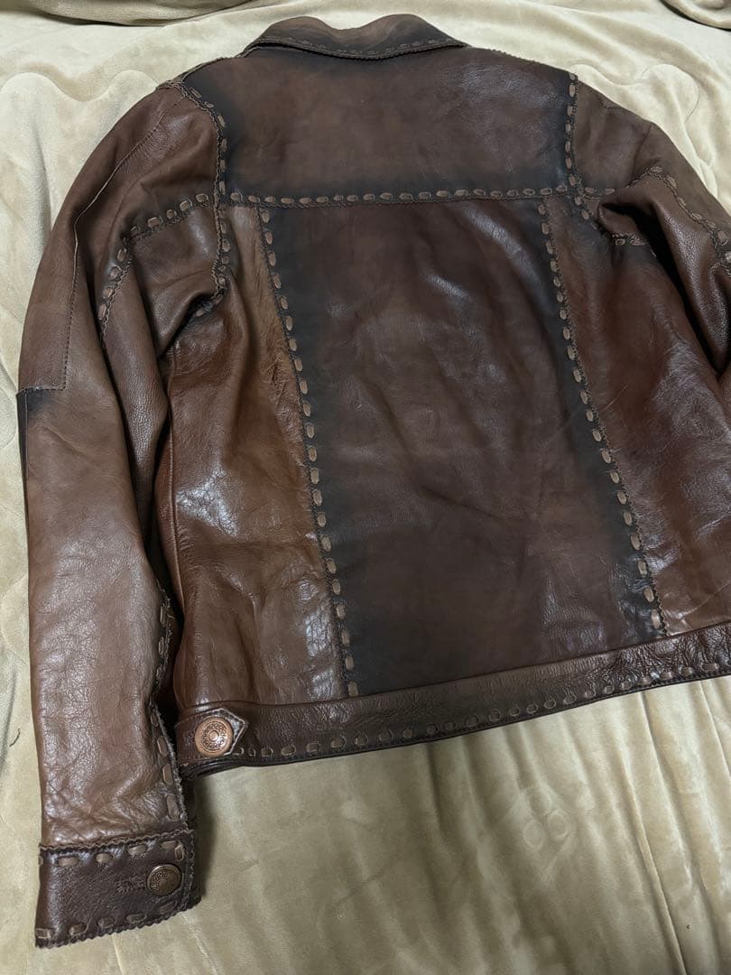 未使用近 Kollor vintage 牛革　レザーGジャン レザージャケット