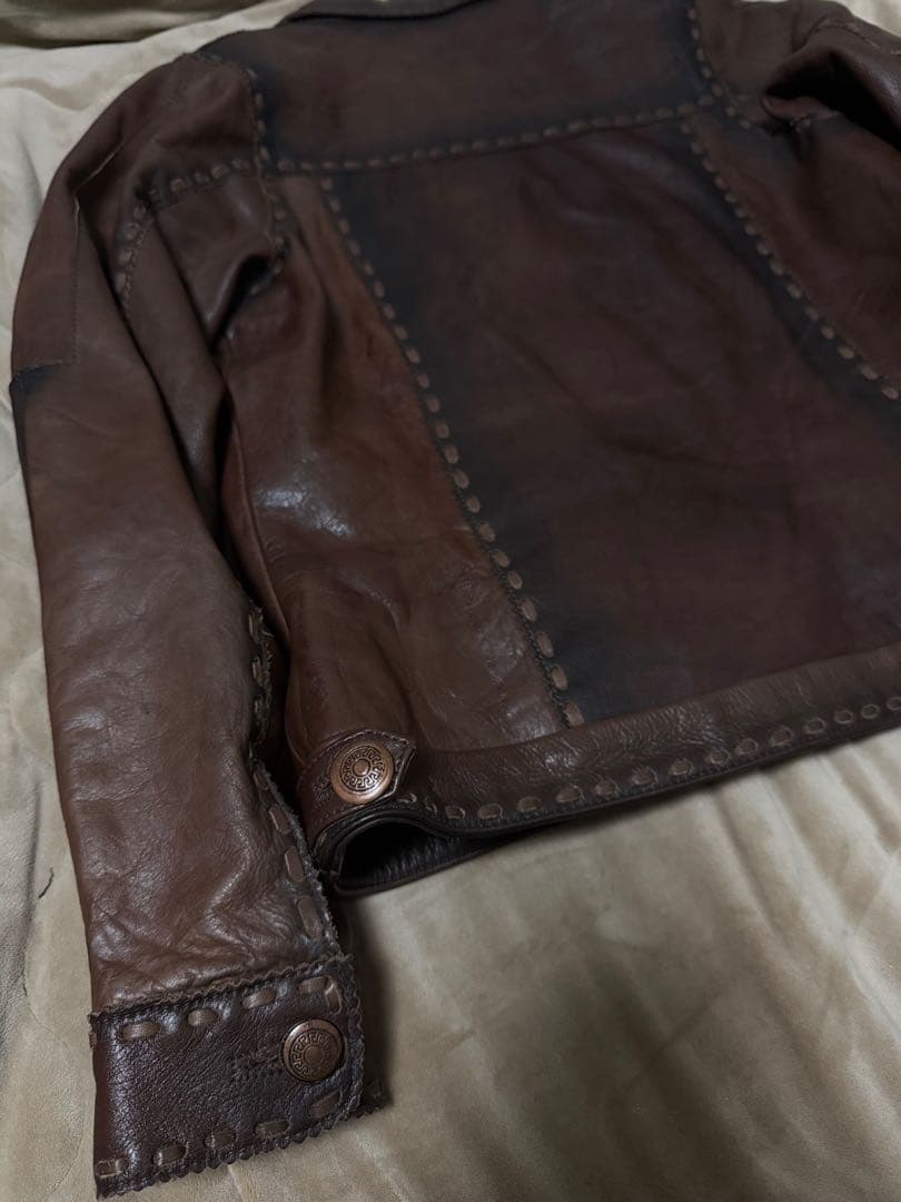 未使用近 Kollor vintage 牛革　レザーGジャン レザージャケット