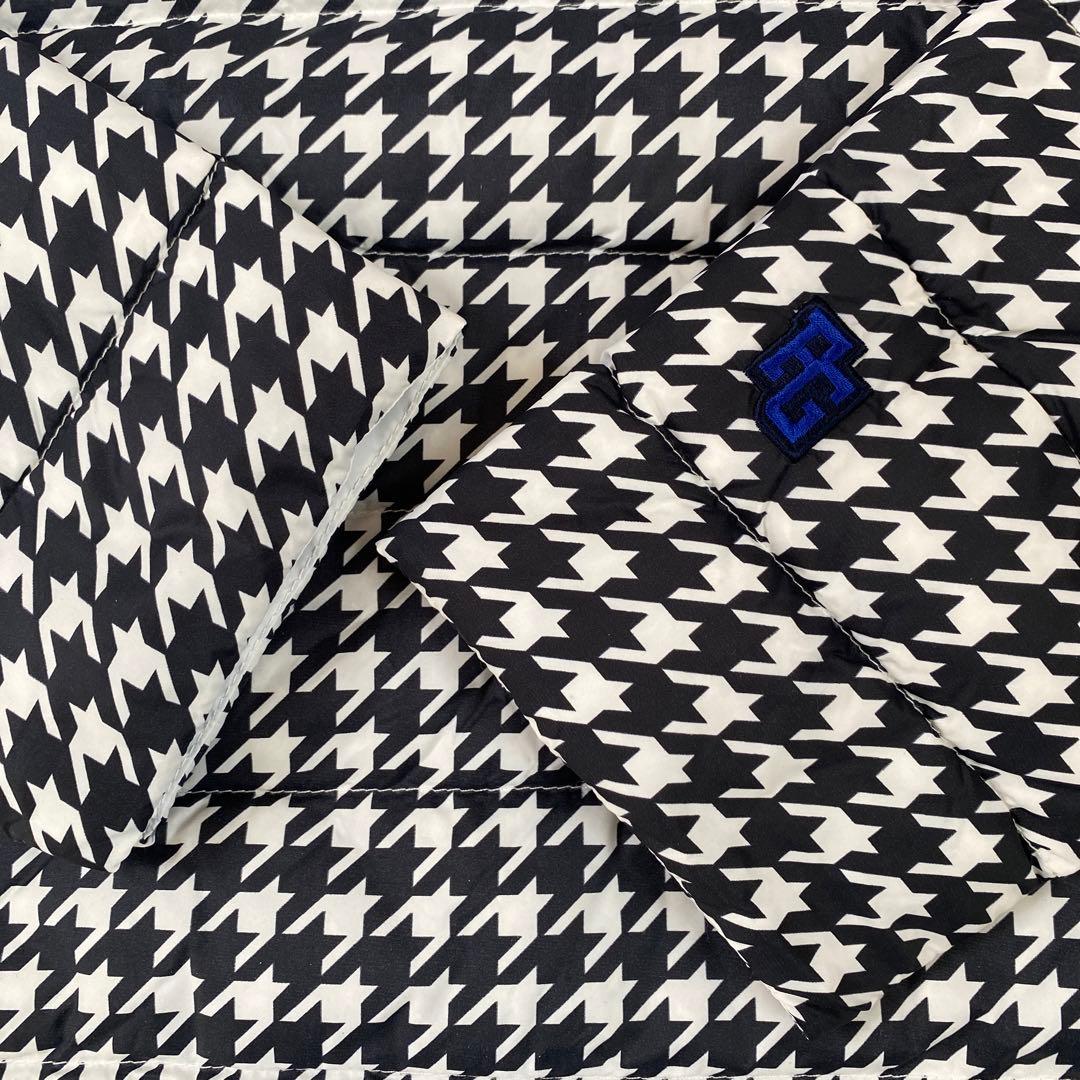 美品♡2way♡ダウンジャケット♡ベスト♡千鳥柄♡ホワイト♡ネイビー♡S