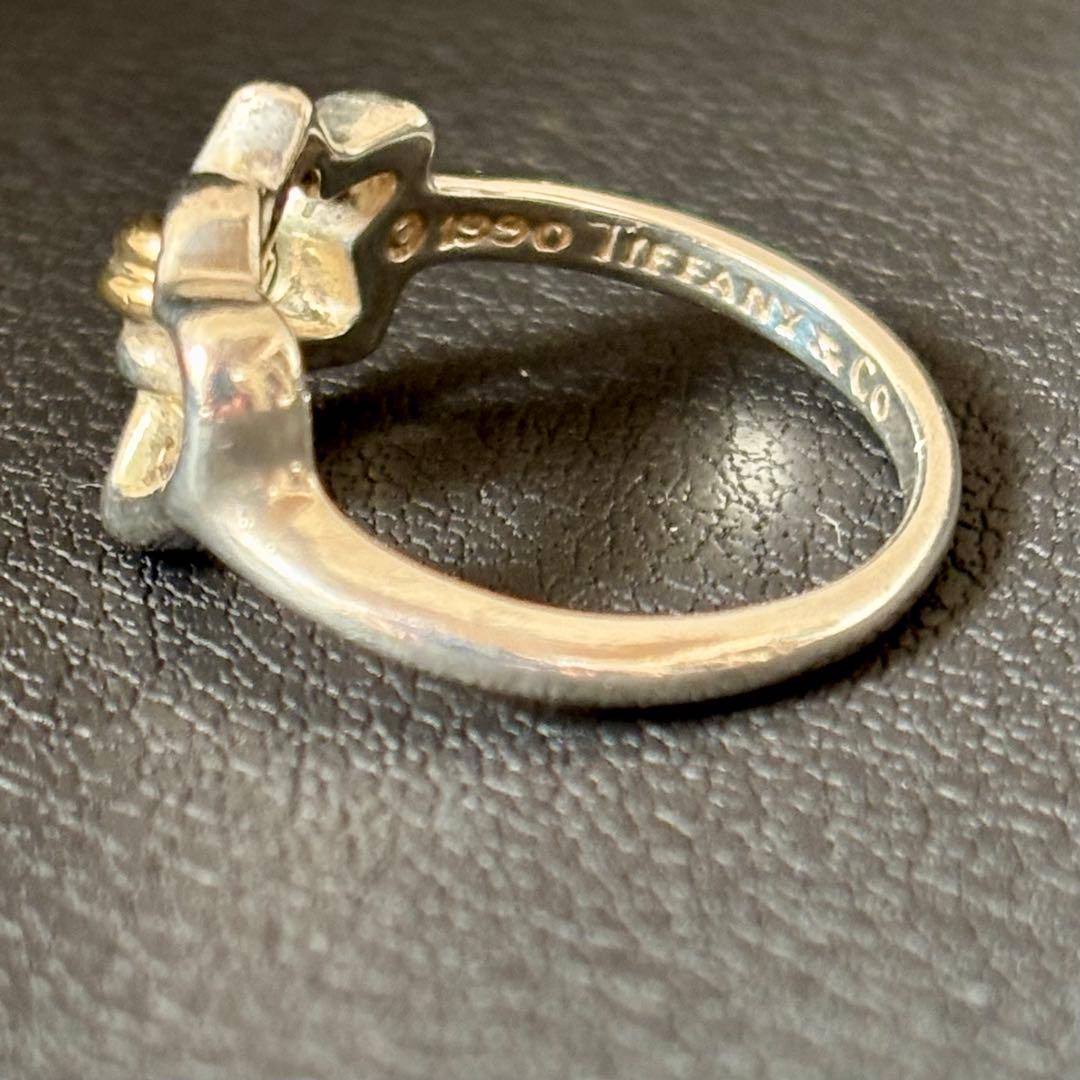 【良品】【ティファニー】ハート スター リングK18/750×シルバー925