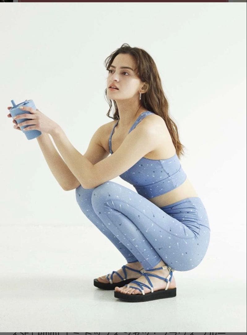 emmi 星柄 ヨガウェアセット ブルー