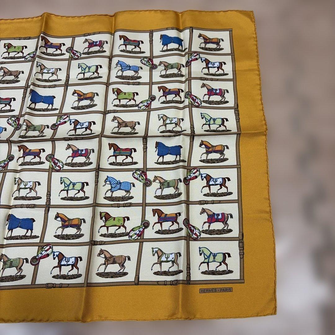 【本日限定値下縁起物未使用】HERMES最高級シルクミニスカーフ