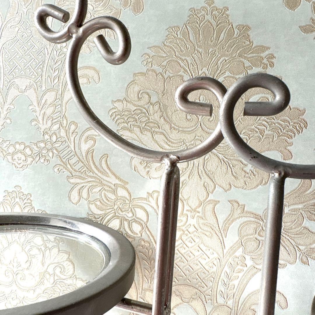 可愛い♡リボン小物3段トレイ(シルバー)セット