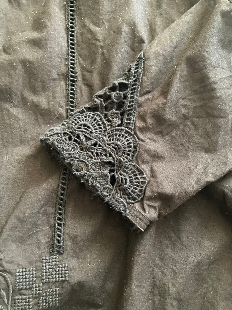 Curensology カレンソロジー　コットンパテンレースブラウス　黒