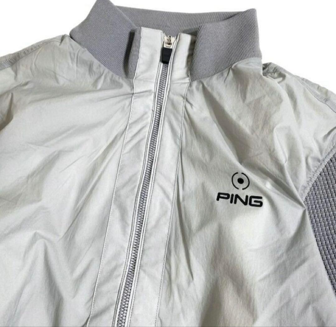 LL 新品　PING ドッキングブルゾン　ストレッチ性・透け防止　メンズ　グレー