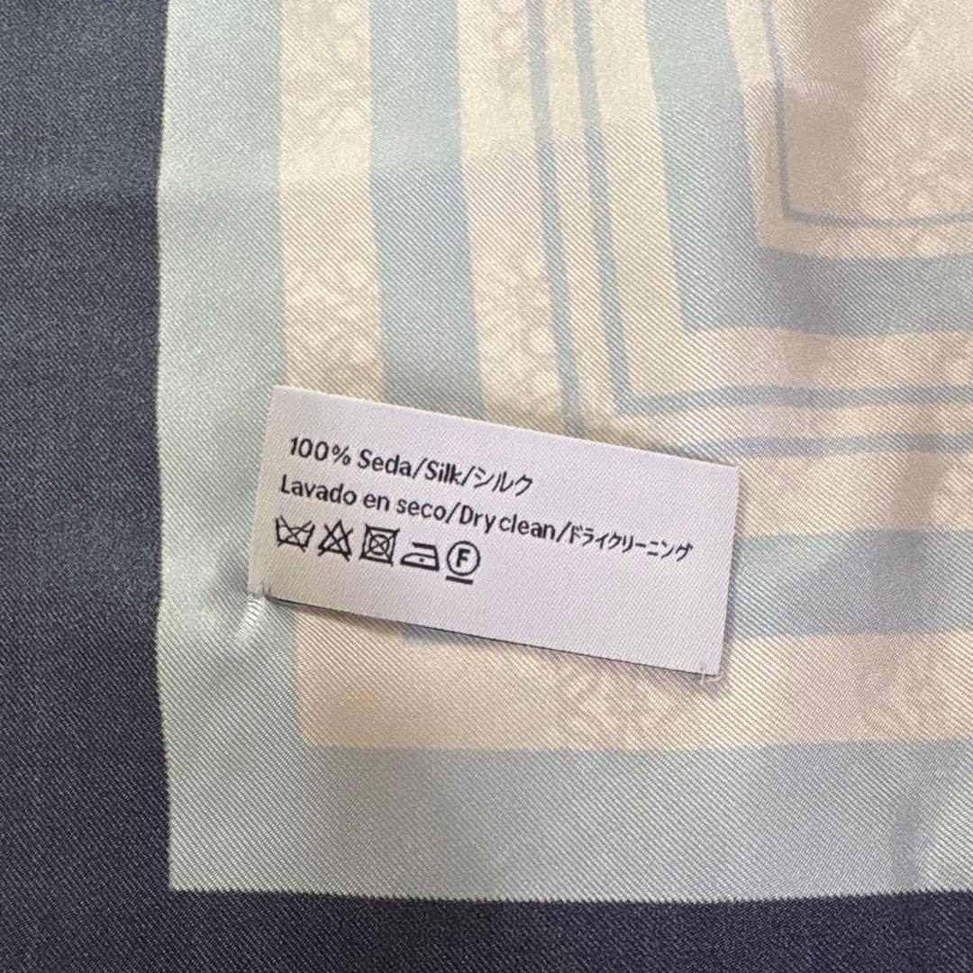 【希少】ロエベ　LOEWE アナグラム　スカーフ　ストール　大判　レア　ネイビー