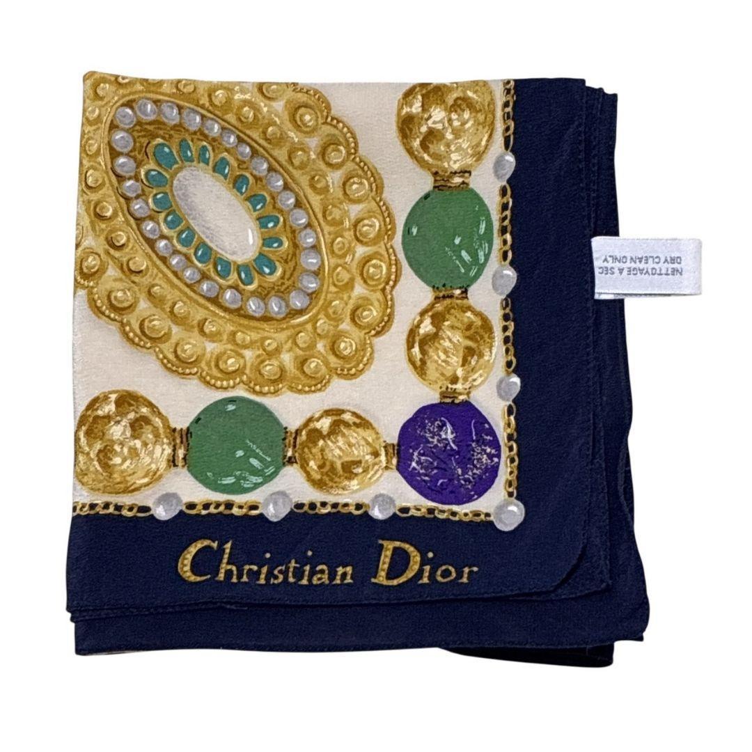 極美品✨Christian Dior シルク スカーフ ストール イタリア 宝石