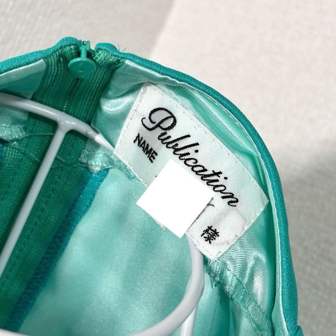 パブリケーション　社交ダンス M ターコイズ シフォン ロングドレス