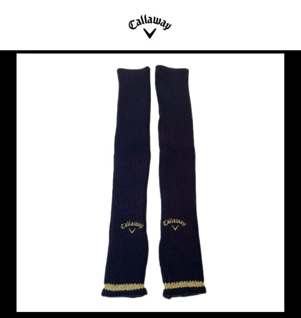 【希少品‼️】キャロウェイ ニット帽ネックハンドウォーマー ロゴ刺繍ネイビー