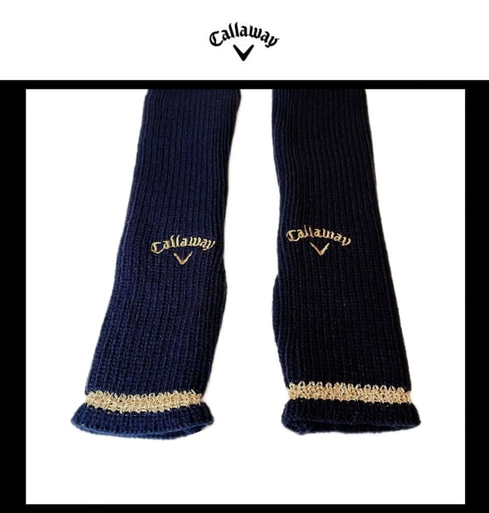 【希少品‼️】キャロウェイ ニット帽ネックハンドウォーマー ロゴ刺繍ネイビー