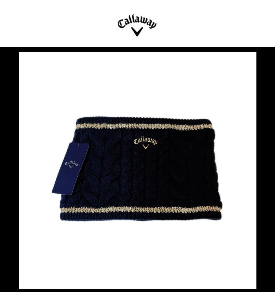 【希少品‼️】キャロウェイ ニット帽ネックハンドウォーマー ロゴ刺繍ネイビー