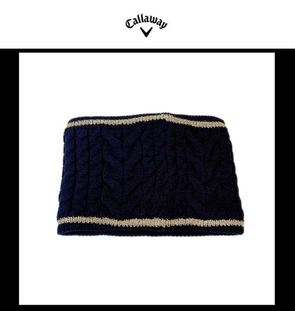 【希少品‼️】キャロウェイ ニット帽ネックハンドウォーマー ロゴ刺繍ネイビー